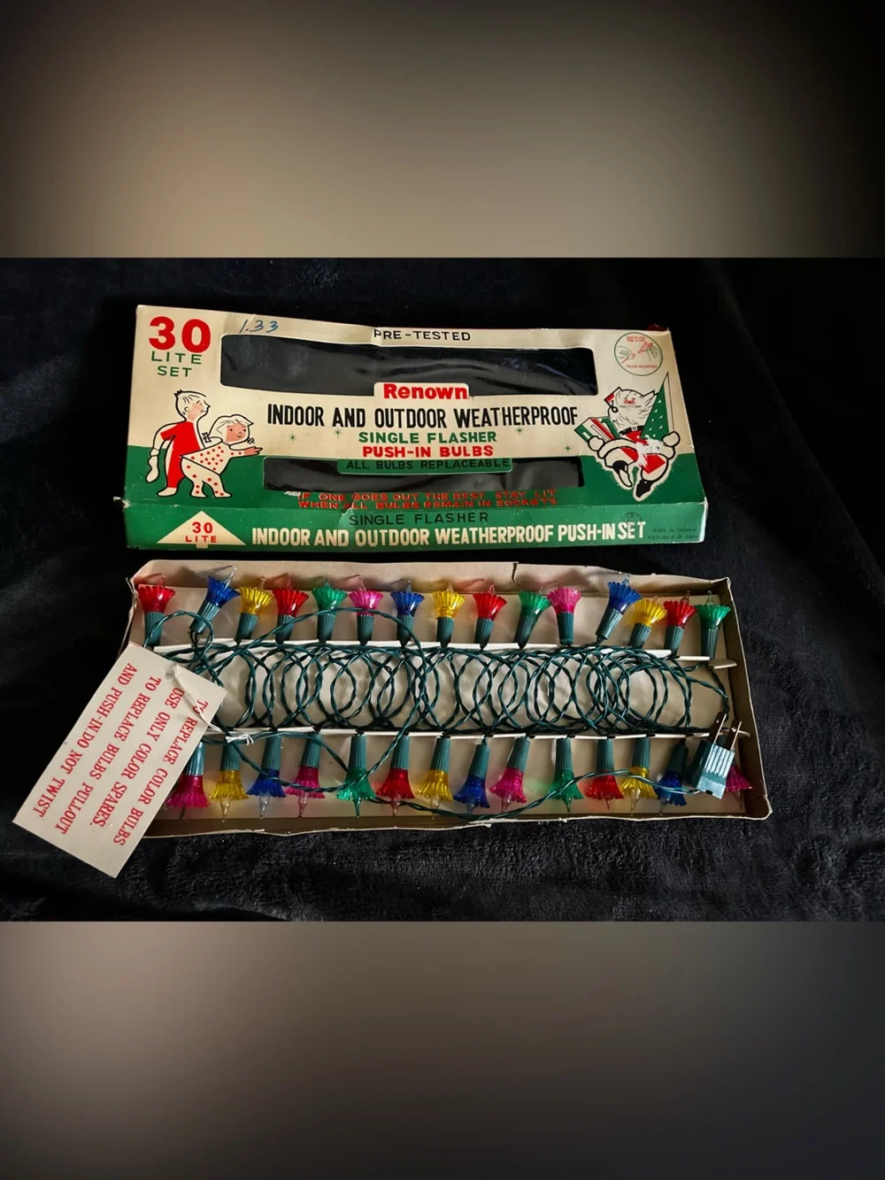 Vintage Renown Christmas Push-In Lights - 30 Count